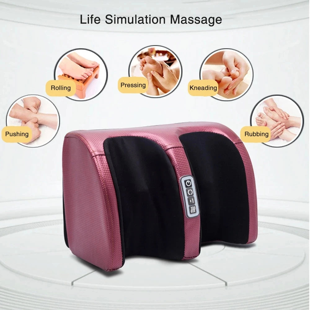 Electric Foot Massager. Deep Tissue Relax Heated Roller Calf Pain Relief Fatigue Muscles Vibrator Machine Health