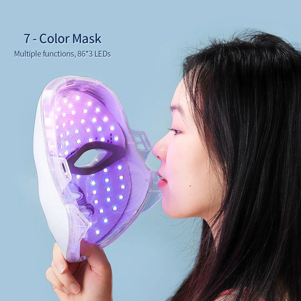 Led Facial Mask With Neck Red Light Therapy Mask For Skin Tightening Lifting Anti-aging Bio-Light Beauty Whitening Home