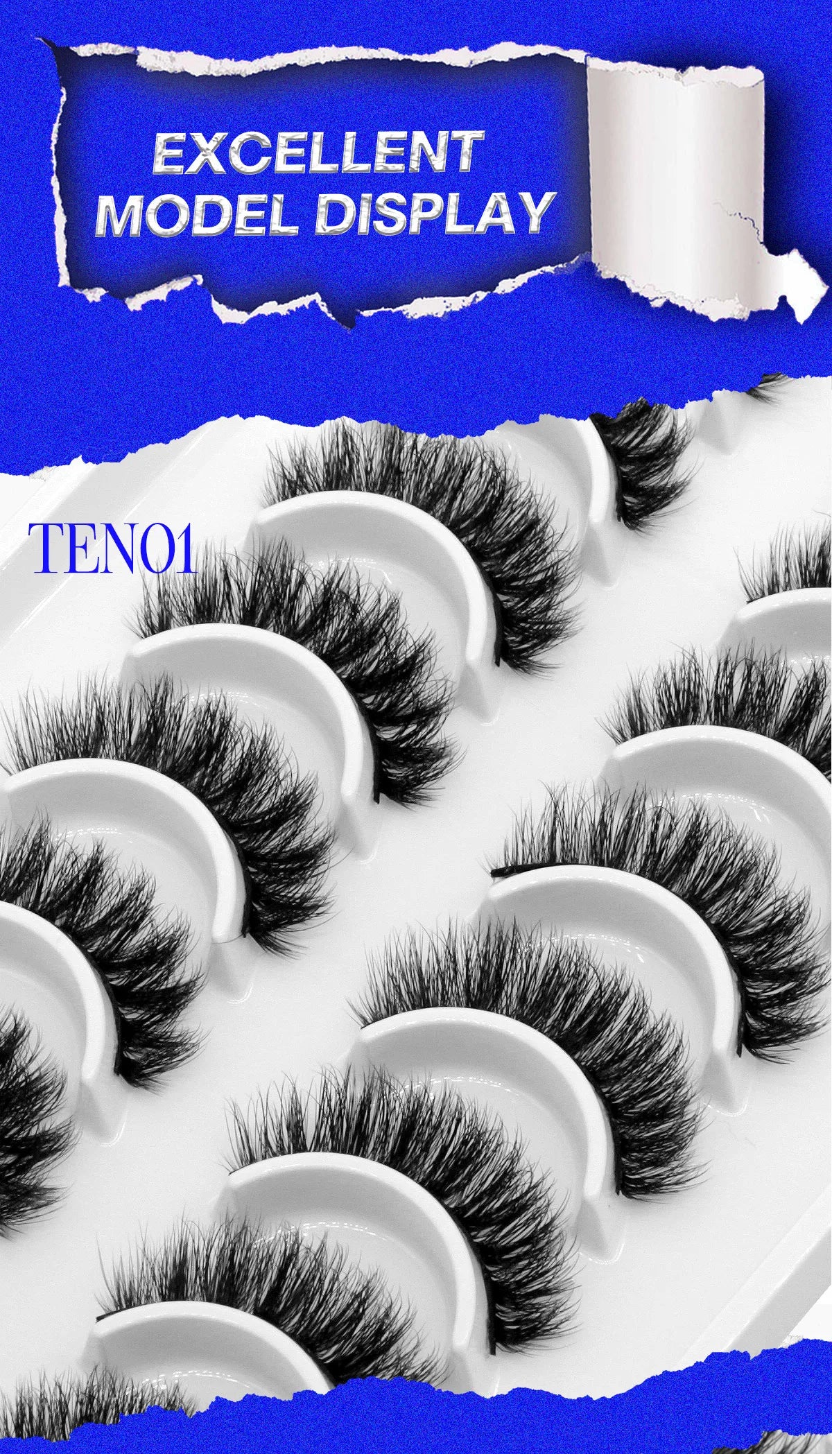 GROINNEYA 5/10 pairs 3D Mink Lashes Faux Mink Fluffy Lash Soft Full Thick Wispy Eyelash Dramatic False Eyelashes Makeup