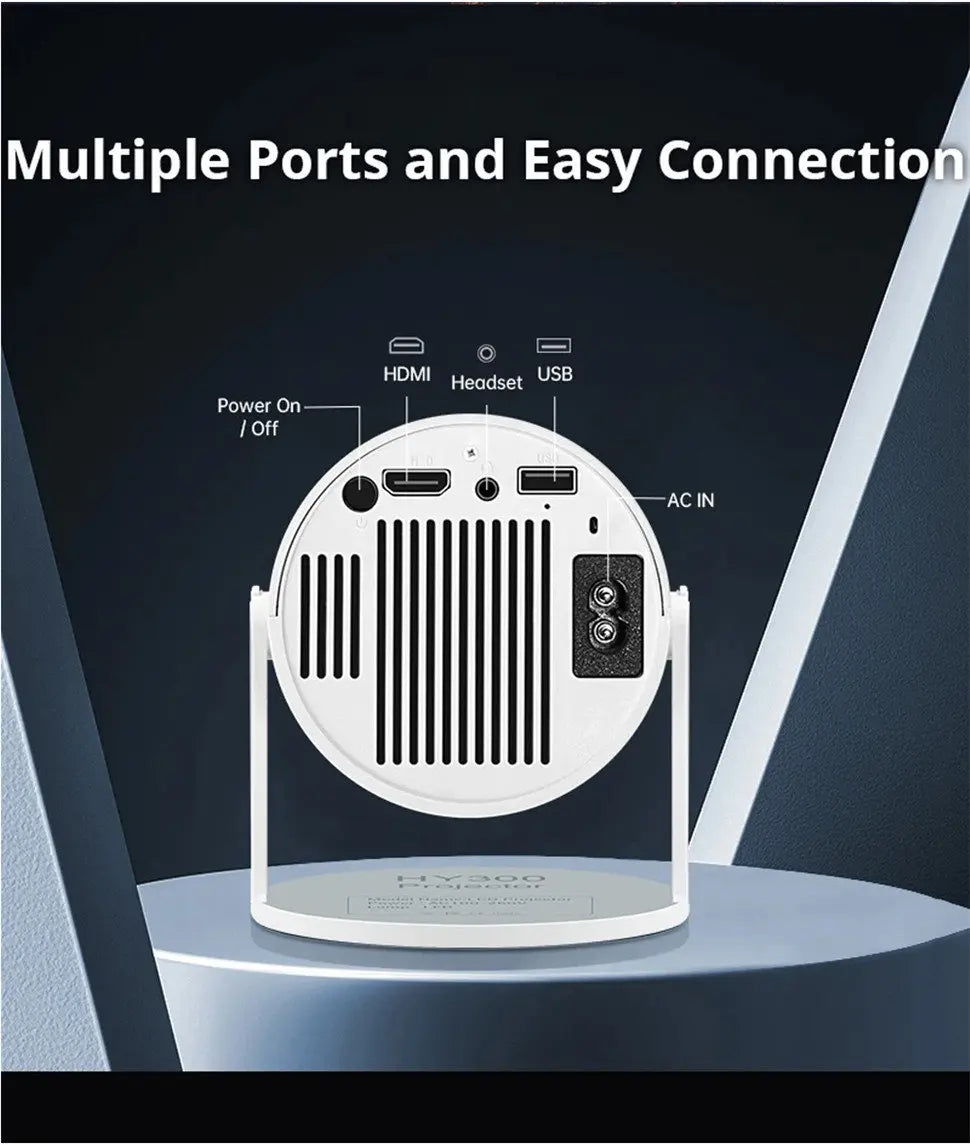 HD Projector portatil 4K 1280x720P Android LED Video Home Theater Cinema Phone mini Proyector Movie HY300 pro