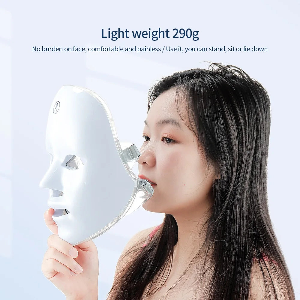 Led Facial Mask With Neck Red Light Therapy Mask For Skin Tightening Lifting Anti-aging Bio-Light Beauty Whitening Home