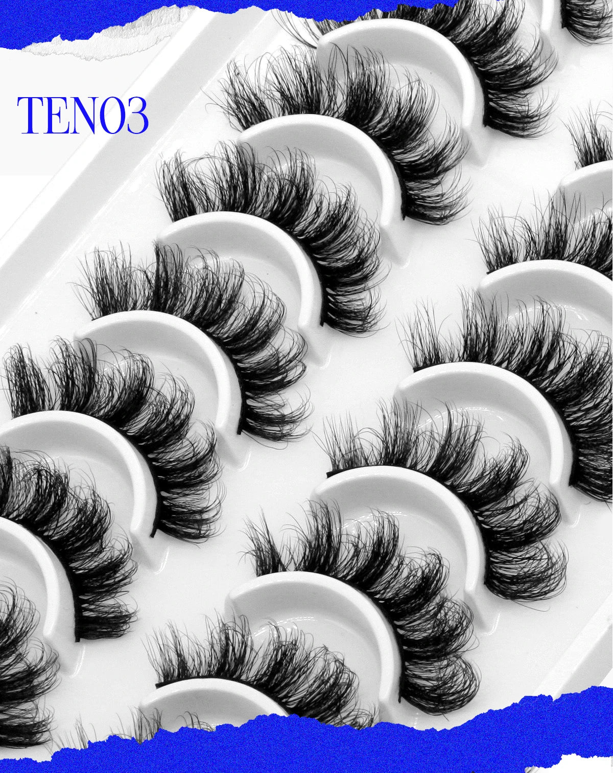 GROINNEYA 5/10 pairs 3D Mink Lashes Faux Mink Fluffy Lash Soft Full Thick Wispy Eyelash Dramatic False Eyelashes Makeup