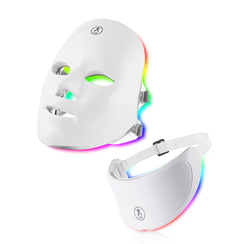 Led Facial Mask With Neck Red Light Therapy Mask For Skin Tightening Lifting Anti-aging Bio-Light Beauty Whitening Home