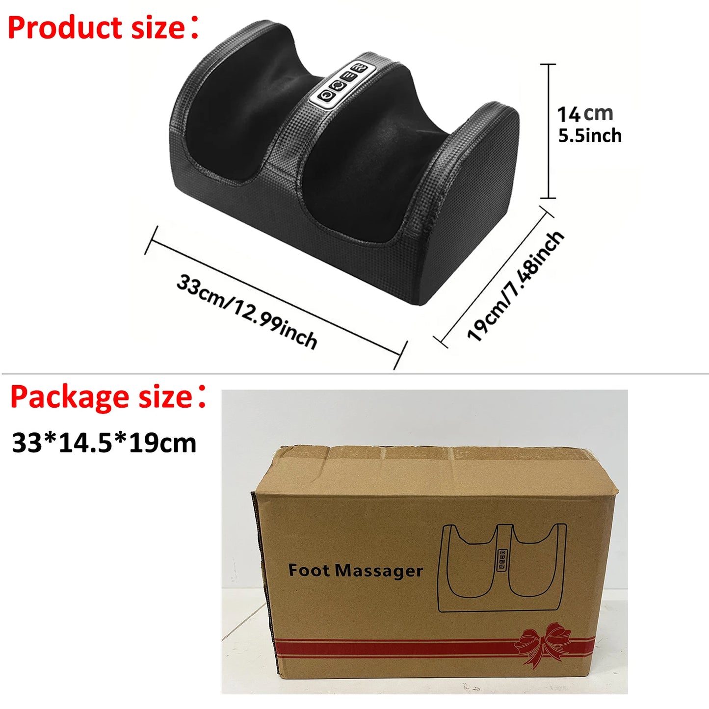 Electric Foot Massager. Deep Tissue Relax Heated Roller Calf Pain Relief Fatigue Muscles Vibrator Machine Health