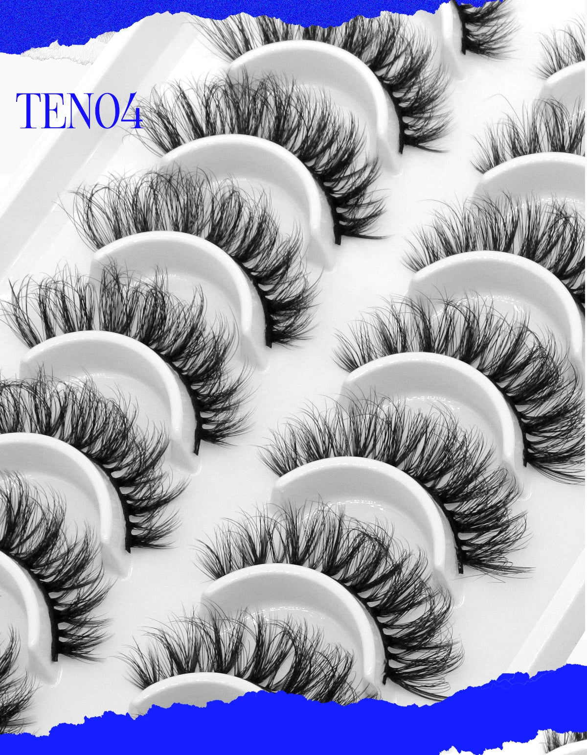 GROINNEYA 5/10 pairs 3D Mink Lashes Faux Mink Fluffy Lash Soft Full Thick Wispy Eyelash Dramatic False Eyelashes Makeup