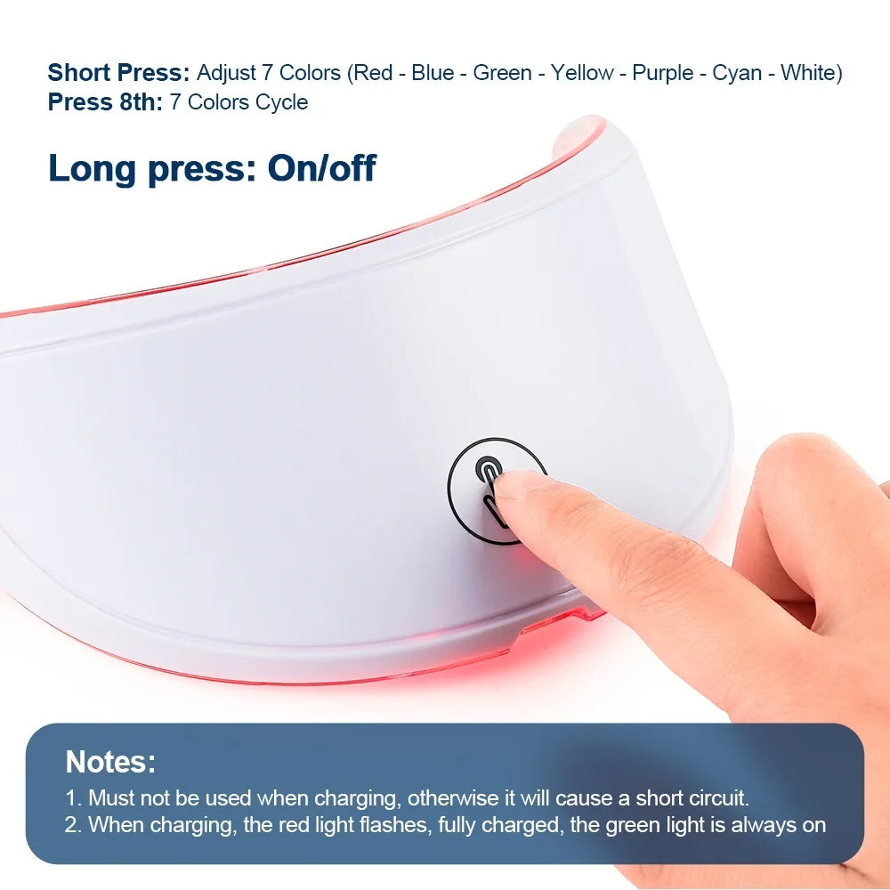 Led Facial Mask With Neck Red Light Therapy Mask For Skin Tightening Lifting Anti-aging Bio-Light Beauty Whitening Home
