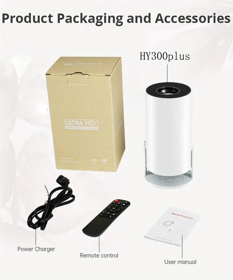 HD Projector portatil 4K 1280x720P Android LED Video Home Theater Cinema Phone mini Proyector Movie HY300 pro