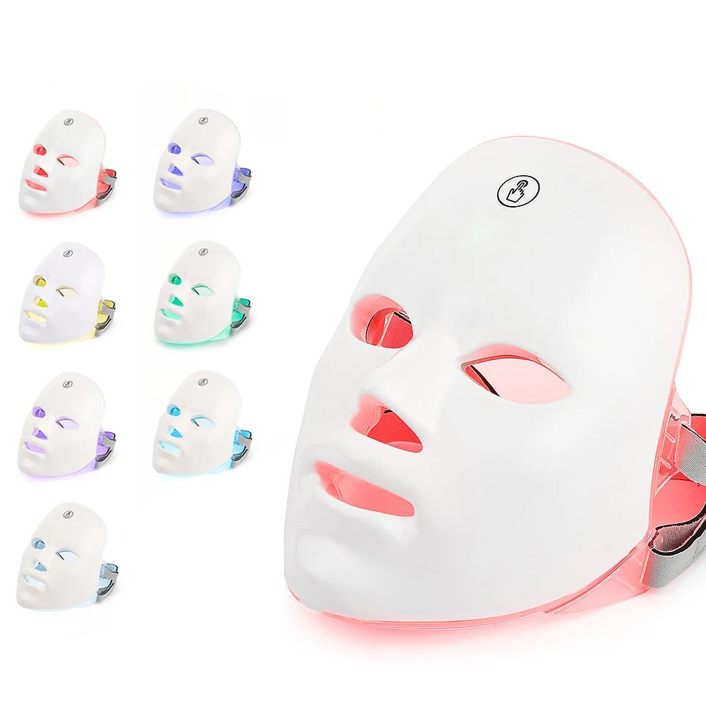 Led Facial Mask With Neck Red Light Therapy Mask For Skin Tightening Lifting Anti-aging Bio-Light Beauty Whitening Home