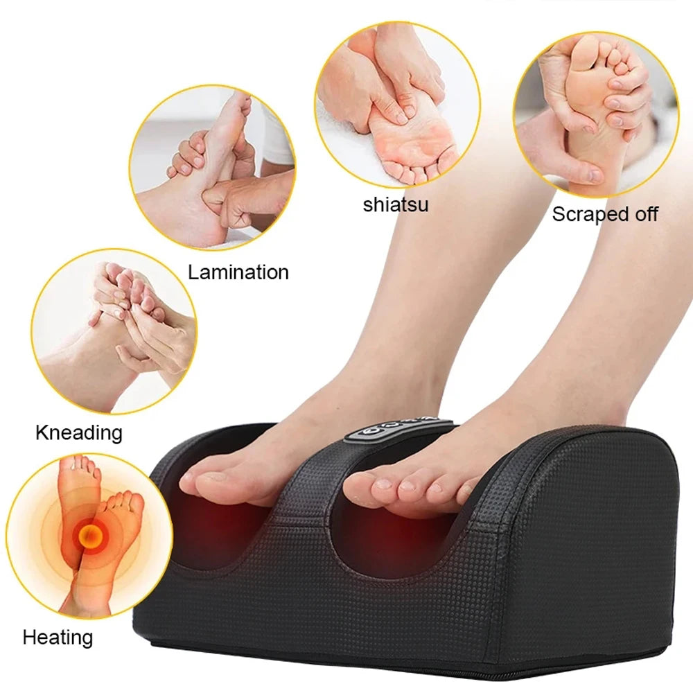 Electric Foot Massager. Deep Tissue Relax Heated Roller Calf Pain Relief Fatigue Muscles Vibrator Machine Health