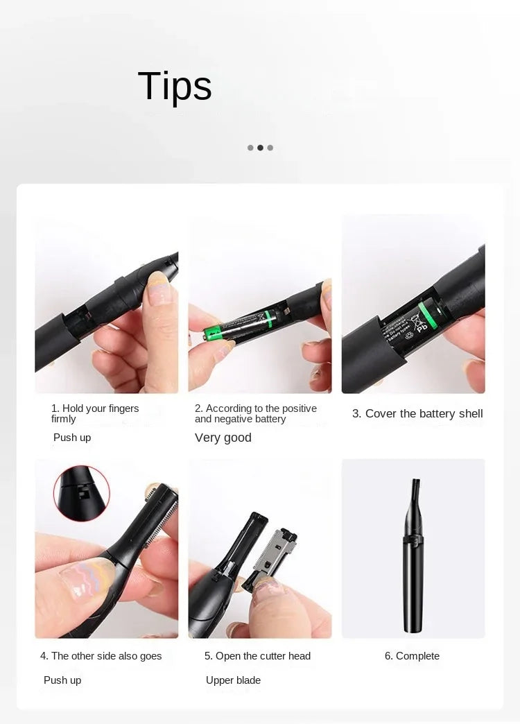 Electric Eyebrow Trimmer Razor Brow Shaping Portable Shaving with Duals Cutter Head Design Washable Hair Trimmer Razor Tools