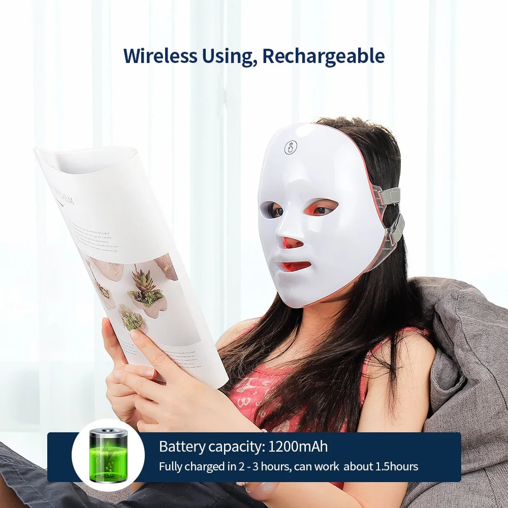 Led Facial Mask With Neck Red Light Therapy Mask For Skin Tightening Lifting Anti-aging Bio-Light Beauty Whitening Home
