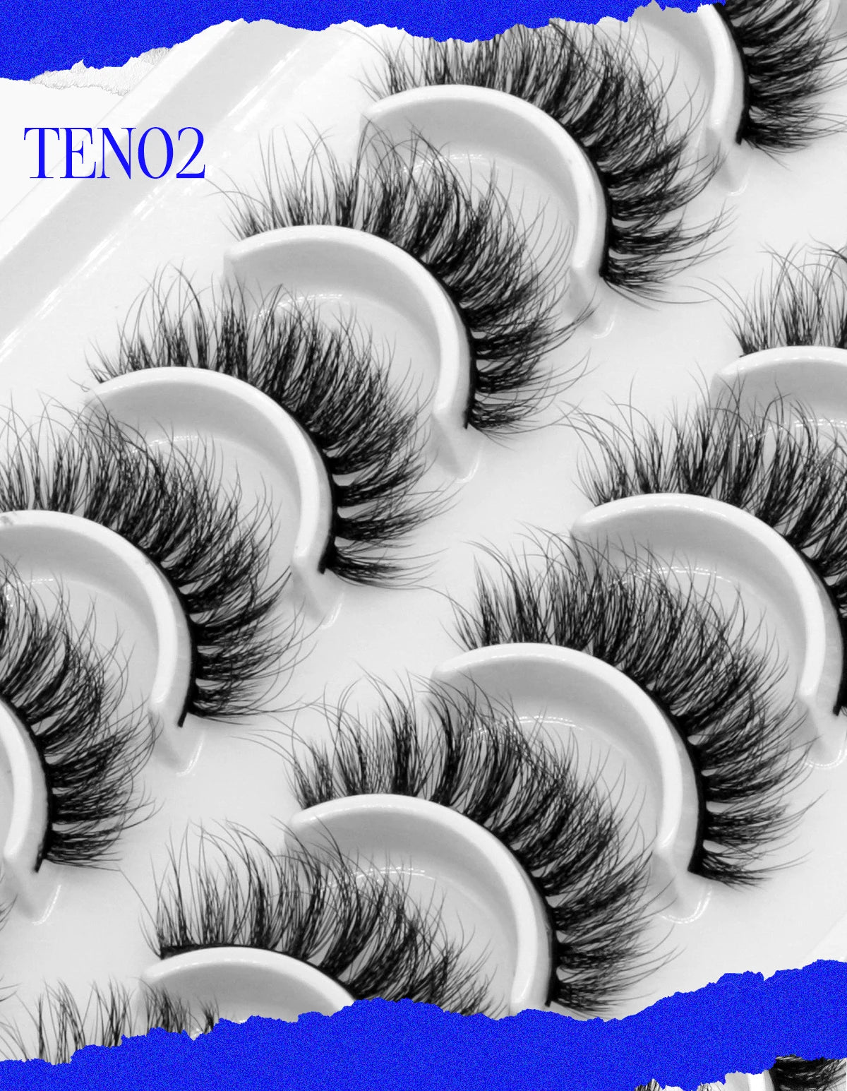 GROINNEYA 5/10 pairs 3D Mink Lashes Faux Mink Fluffy Lash Soft Full Thick Wispy Eyelash Dramatic False Eyelashes Makeup