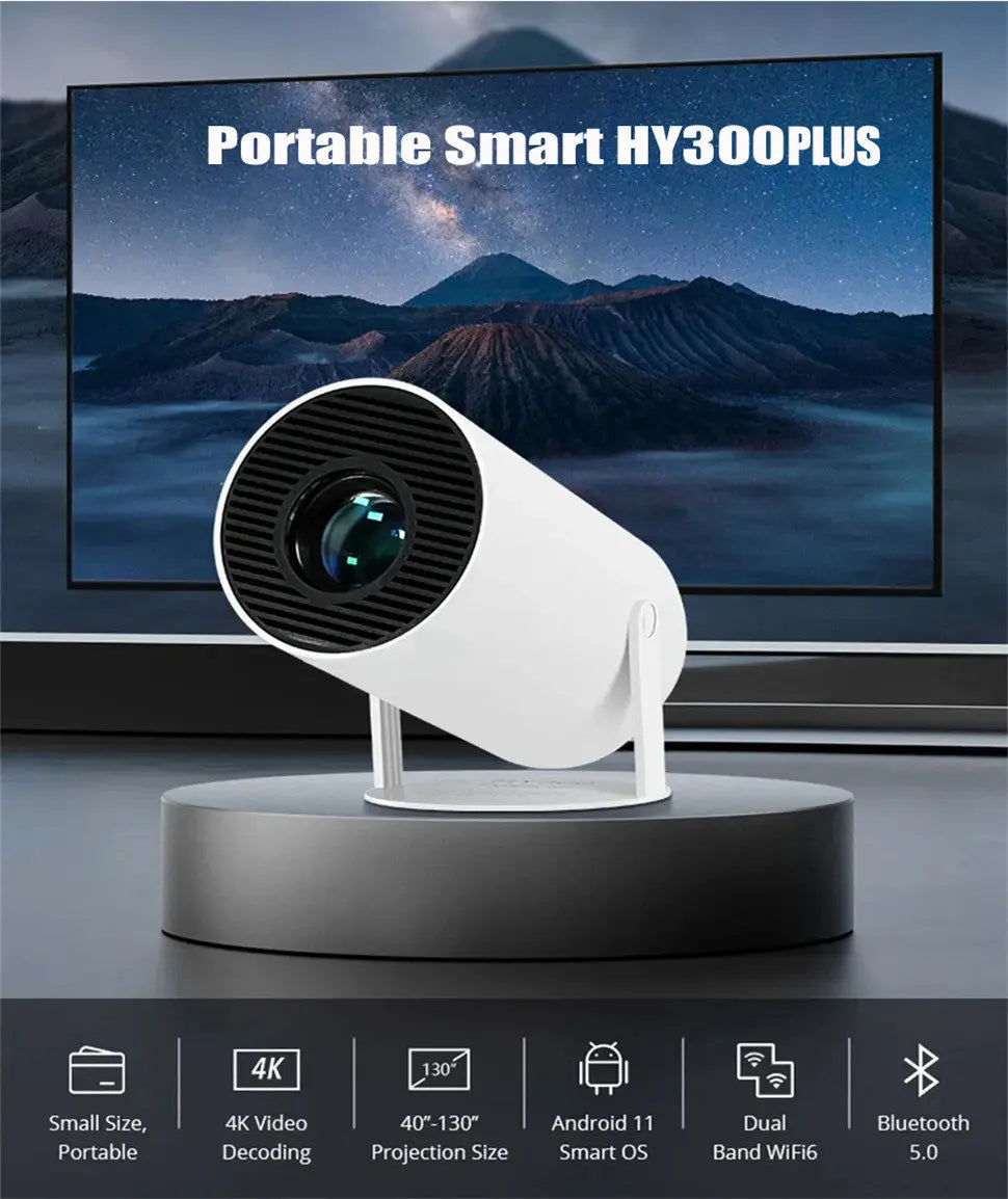 HD Projector portatil 4K 1280x720P Android LED Video Home Theater Cinema Phone mini Proyector Movie HY300 pro