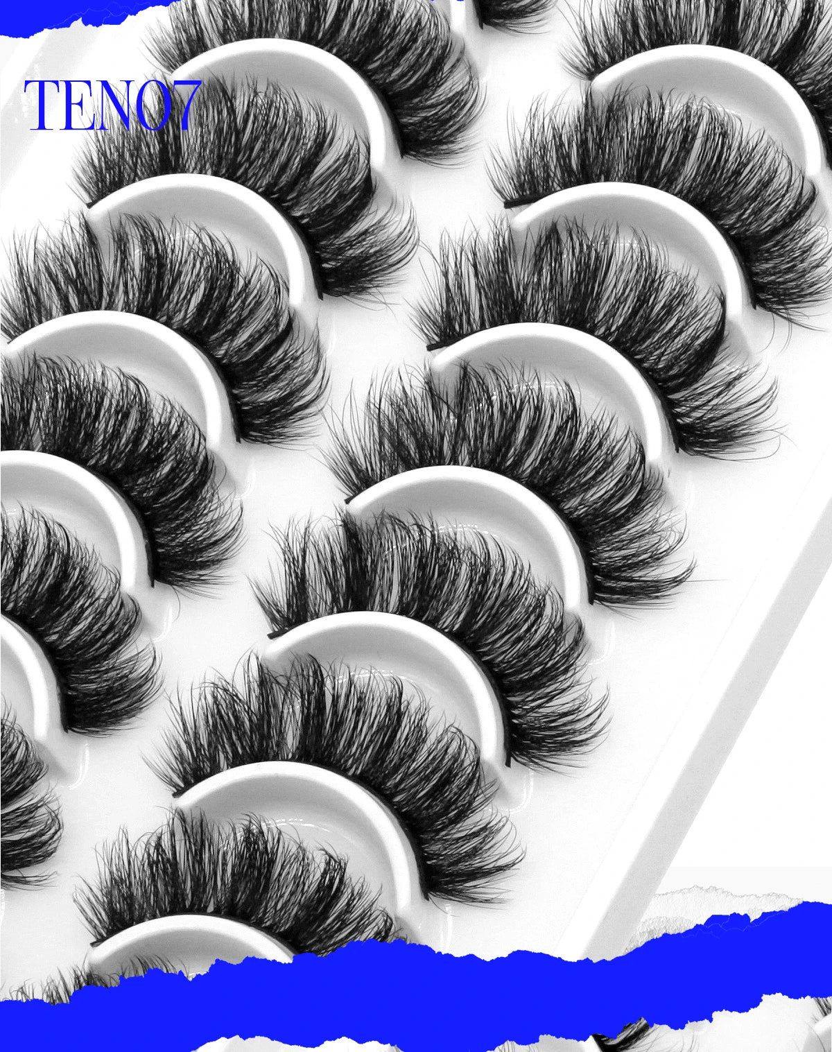 GROINNEYA 5/10 pairs 3D Mink Lashes Faux Mink Fluffy Lash Soft Full Thick Wispy Eyelash Dramatic False Eyelashes Makeup