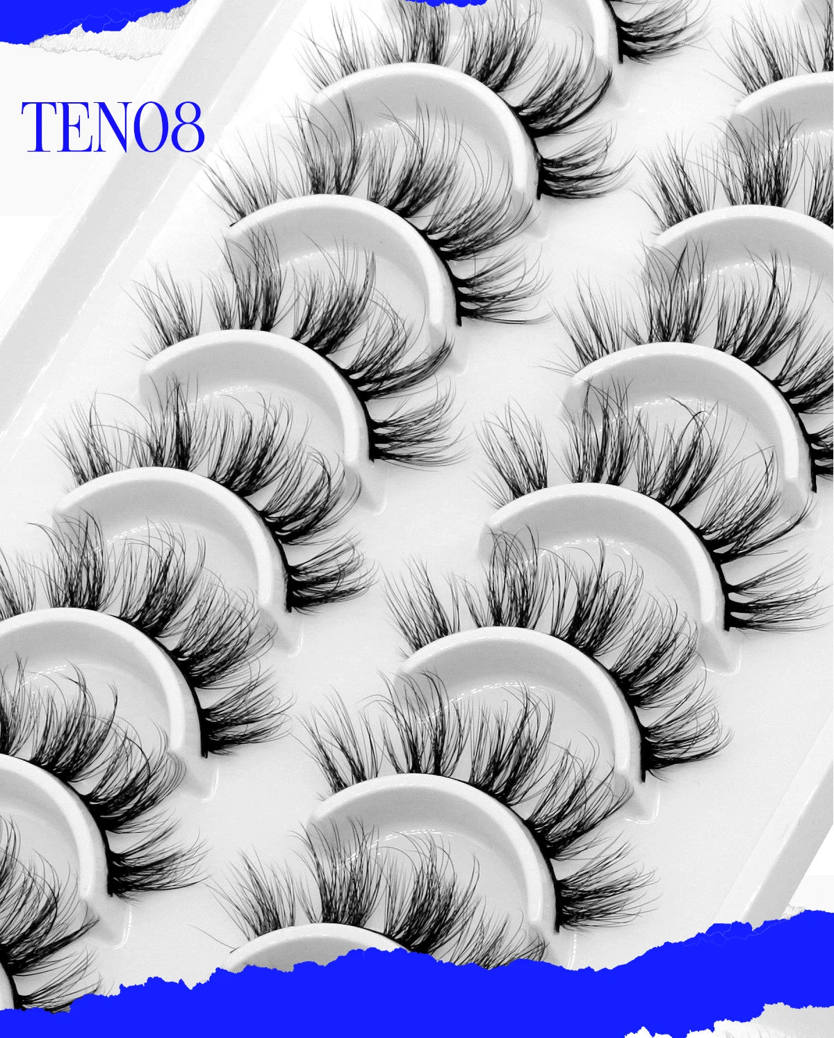 GROINNEYA 5/10 pairs 3D Mink Lashes Faux Mink Fluffy Lash Soft Full Thick Wispy Eyelash Dramatic False Eyelashes Makeup
