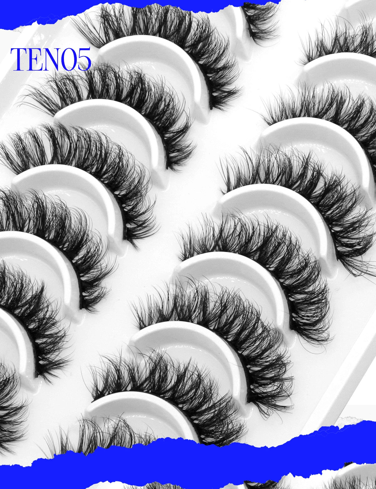 GROINNEYA 5/10 pairs 3D Mink Lashes Faux Mink Fluffy Lash Soft Full Thick Wispy Eyelash Dramatic False Eyelashes Makeup