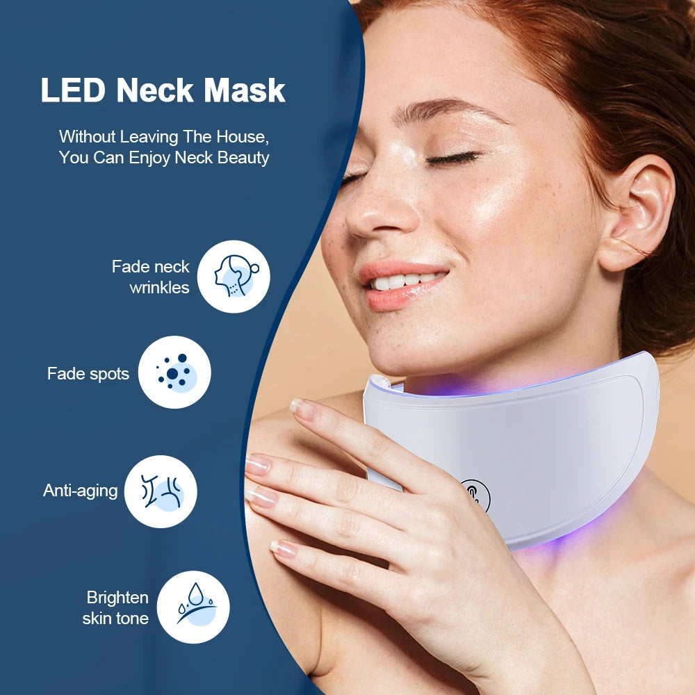 Led Facial Mask With Neck Red Light Therapy Mask For Skin Tightening Lifting Anti-aging Bio-Light Beauty Whitening Home