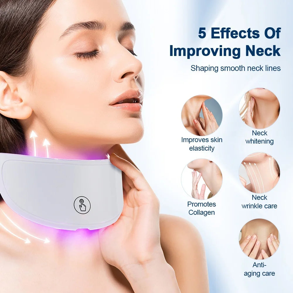 Led Facial Mask With Neck Red Light Therapy Mask For Skin Tightening Lifting Anti-aging Bio-Light Beauty Whitening Home