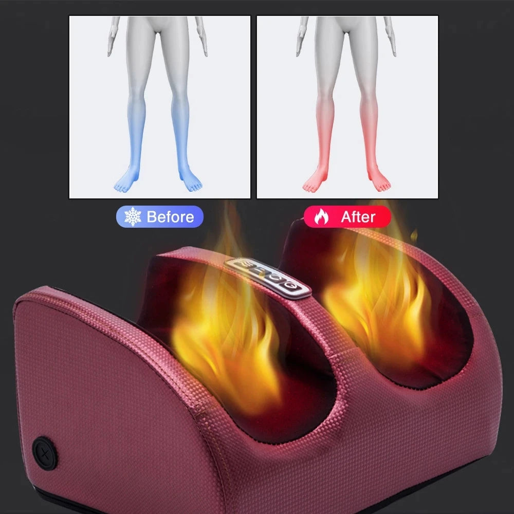 Electric Foot Massager. Deep Tissue Relax Heated Roller Calf Pain Relief Fatigue Muscles Vibrator Machine Health