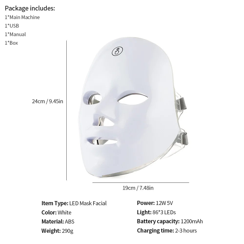Led Facial Mask With Neck Red Light Therapy Mask For Skin Tightening Lifting Anti-aging Bio-Light Beauty Whitening Home