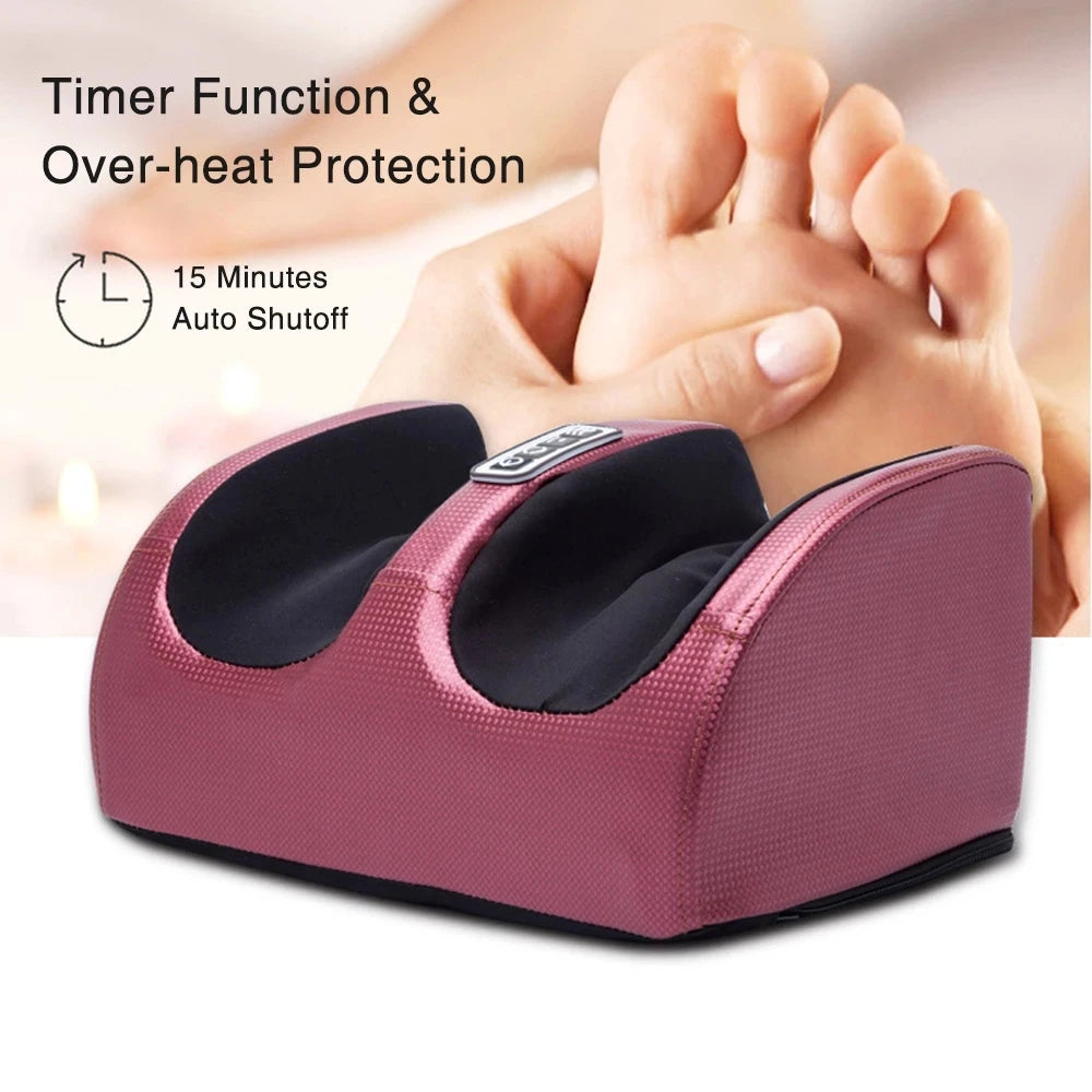 Electric Foot Massager. Deep Tissue Relax Heated Roller Calf Pain Relief Fatigue Muscles Vibrator Machine Health