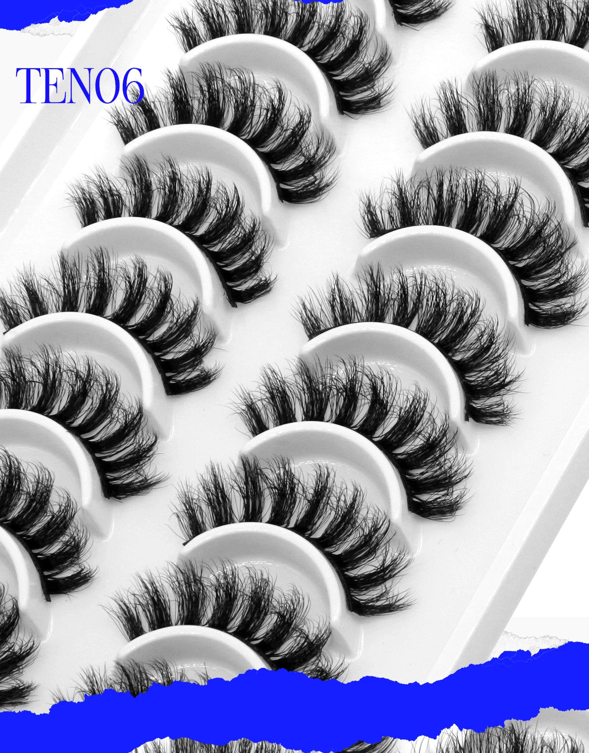GROINNEYA 5/10 pairs 3D Mink Lashes Faux Mink Fluffy Lash Soft Full Thick Wispy Eyelash Dramatic False Eyelashes Makeup