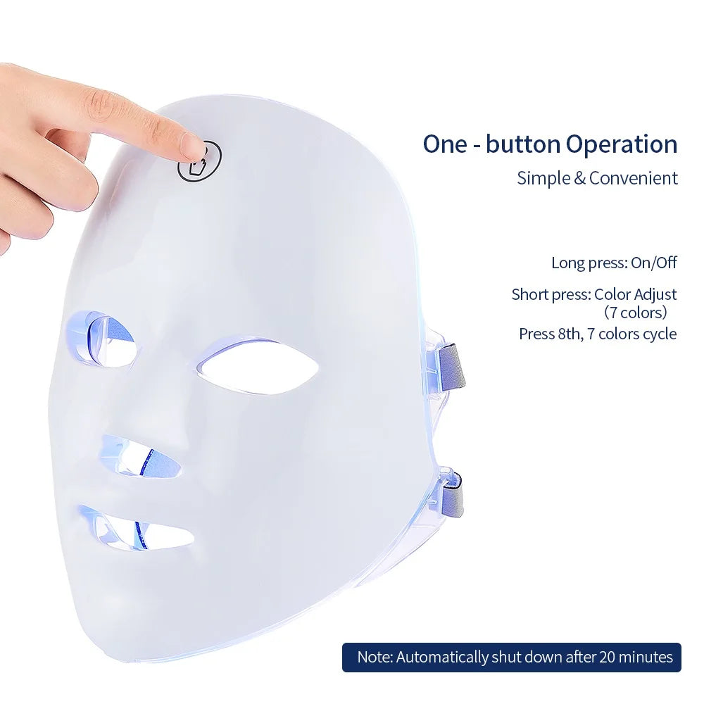 Led Facial Mask With Neck Red Light Therapy Mask For Skin Tightening Lifting Anti-aging Bio-Light Beauty Whitening Home