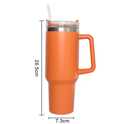 40Oz Mug Tumbler with Handle Insulated Tumbler with Lids Straw Stainless Steel Coffee Tumbler Termos Cup for Travel Thermal Mug
