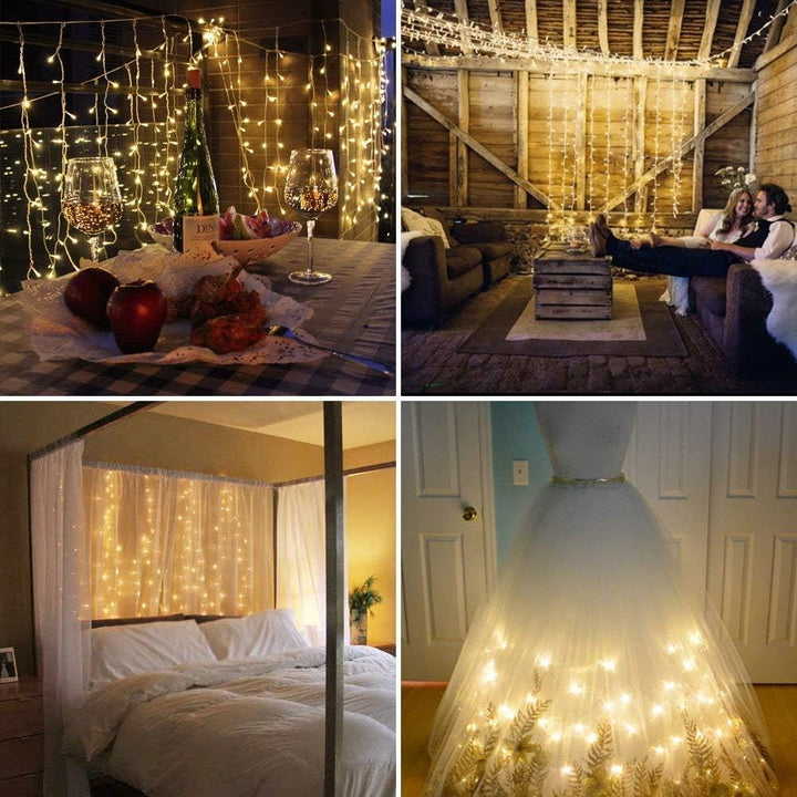165FT 500LED String Lights LED Starry Fairy Light, Twinkle String Lights Decorative Lights with 8 Modes 30V Plug in for Wedding,Patio,Gate,Party Indoor Outdoor Decoration (Warm White)