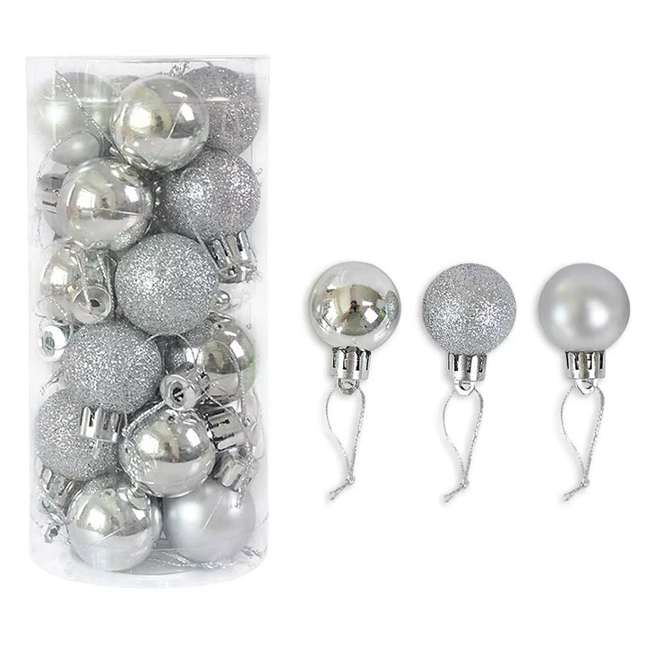 3Cm 24Pcs Christmas Balls Ornament Decorations for Home Christmas Tree Hanging Bauble Ball New Year Navidad Party Decor Supplies
