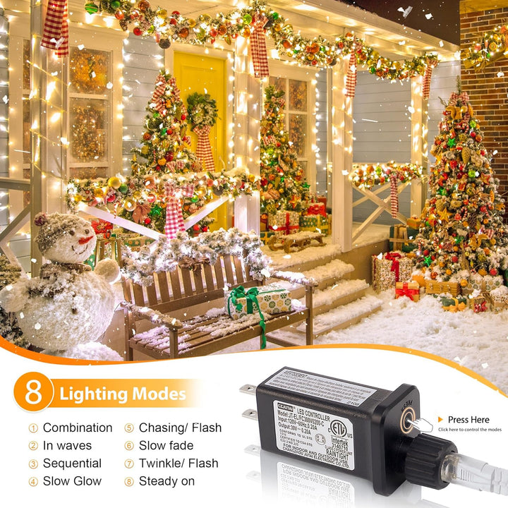 165FT 500LED String Lights LED Starry Fairy Light, Twinkle String Lights Decorative Lights with 8 Modes 30V Plug in for Wedding,Patio,Gate,Party Indoor Outdoor Decoration (Warm White)