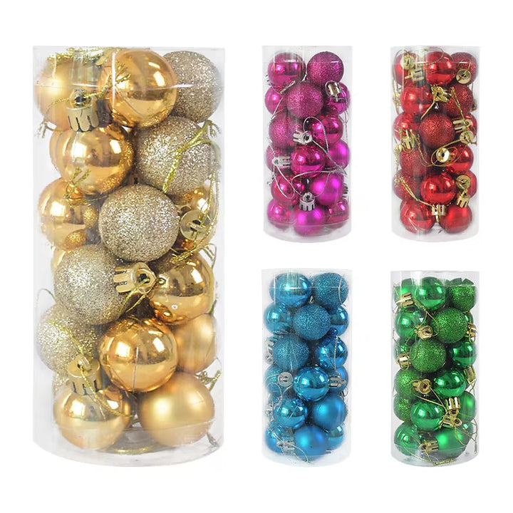 3Cm 24Pcs Christmas Balls Ornament Decorations for Home Christmas Tree Hanging Bauble Ball New Year Navidad Party Decor Supplies