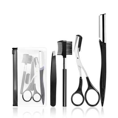 2023 New Eyebrow Trimmer Set Scissors Tweezers Eyebrow Razor Scraping Eyebrow Comb Razor Eyebrow Clip Makeup Tools Sets