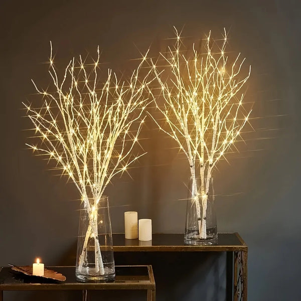Birch Branches with 100 Multicolor LED Fairy Lights 32in, Battery Color Changing Christmas Twig Lights for Vase Indoor Holiday Decoration Charming Birch Branch Lights for All Seasons: Battery Powered, Suitable for Indoor/outdoor Use. 1PCS