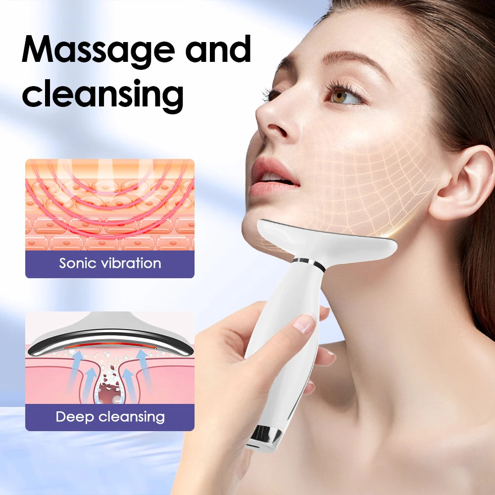 3-level Face & Neck Beauty Vibration Massage Device.  Improve Neck Lines.
