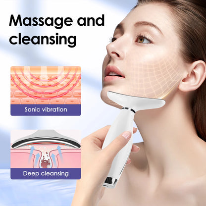3-level Face & Neck Beauty Vibration Massage Device.  Improve Neck Lines.
