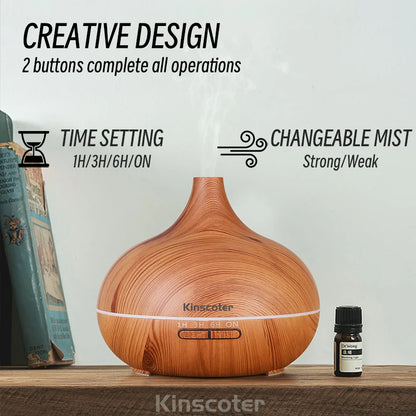 Aroma Diffuser for Essential Oil Large Room,Office Essential Oil Diffusers for Home Kids, Cool Mist humidifier for Bedroom Quiet with Ambient Light,Waterless Auto Off Aromatherapy, 1 count, pack of 1