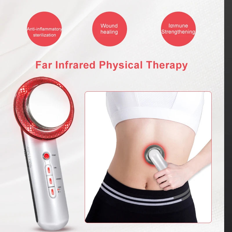 3 In 1 EMS Ultrasonic Cavitation Weight Lose Facial Lifting Body Slimming Massager Galvanic Infrared Lipo Fat Burner Machine