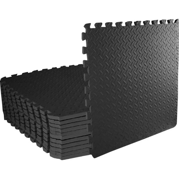 48ft Gym Flooring Exercise Mats - Black