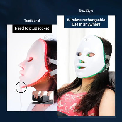 Led Facial Mask With Neck Red Light Therapy Mask For Skin Tightening Lifting Anti-aging Bio-Light Beauty Whitening Home