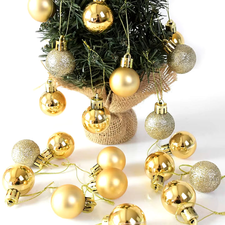 3Cm 24Pcs Christmas Balls Ornament Decorations for Home Christmas Tree Hanging Bauble Ball New Year Navidad Party Decor Supplies