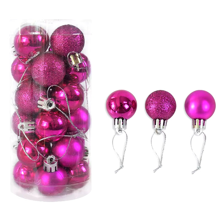 3Cm 24Pcs Christmas Balls Ornament Decorations for Home Christmas Tree Hanging Bauble Ball New Year Navidad Party Decor Supplies
