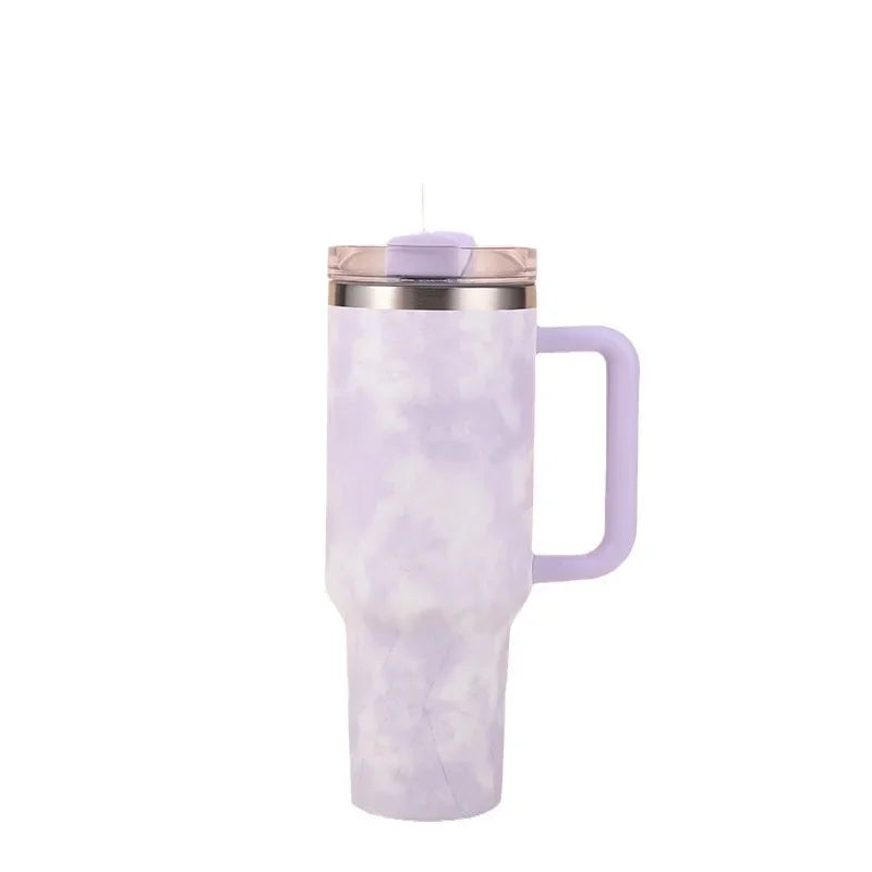 40Oz Mug Tumbler with Handle Insulated Tumbler with Lids Straw Stainless Steel Coffee Tumbler Termos Cup for Travel Thermal Mug