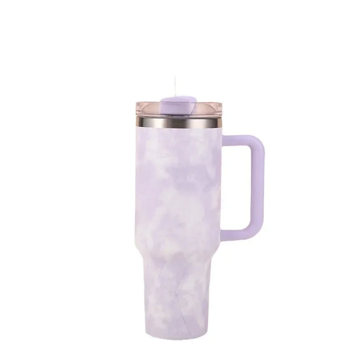 40Oz Mug Tumbler with Handle Insulated Tumbler with Lids Straw Stainless Steel Coffee Tumbler Termos Cup for Travel Thermal Mug