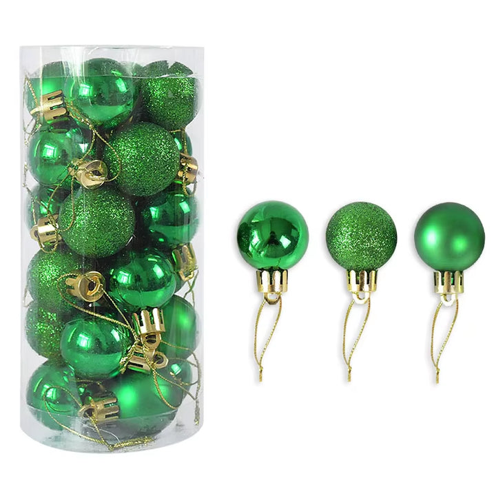 3Cm 24Pcs Christmas Balls Ornament Decorations for Home Christmas Tree Hanging Bauble Ball New Year Navidad Party Decor Supplies