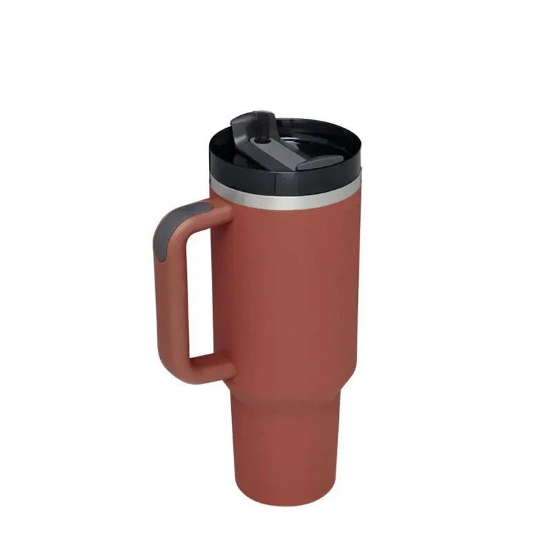 40Oz Mug Tumbler with Handle Insulated Tumbler with Lids Straw Stainless Steel Coffee Tumbler Termos Cup for Travel Thermal Mug