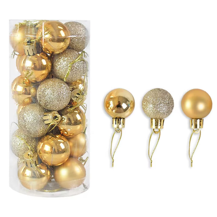 3Cm 24Pcs Christmas Balls Ornament Decorations for Home Christmas Tree Hanging Bauble Ball New Year Navidad Party Decor Supplies