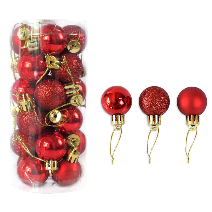 3Cm 24Pcs Christmas Balls Ornament Decorations for Home Christmas Tree Hanging Bauble Ball New Year Navidad Party Decor Supplies