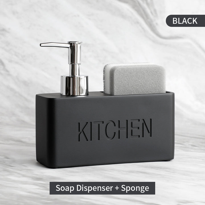 Modern Kitchen Accessories Soap Dispenser Set Liquid Hand Soap Dispenser Pump Bottle Brushes Holds and Stores Sponges Scrubbers